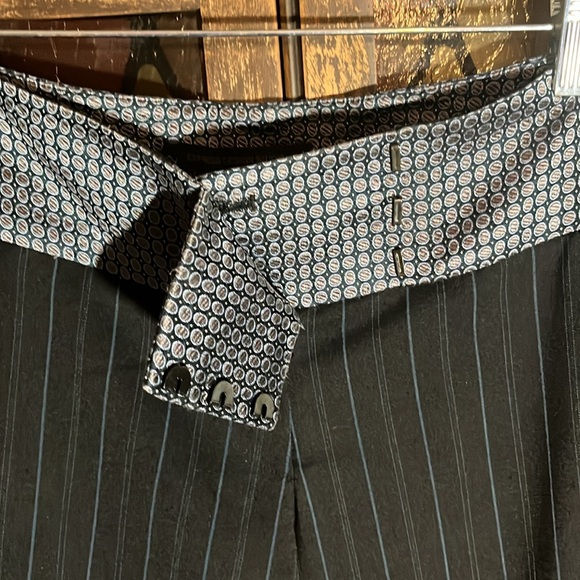 RARE Vintage Y2K Express DesignStudio black w/ blue pinstripe &embroidered waist - Picture 3 of 9
